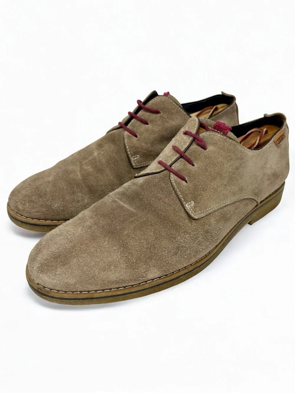Pikolinos Lace Up Suede Oxfords Leather Gray Tan Office Business Casual Men’s 12